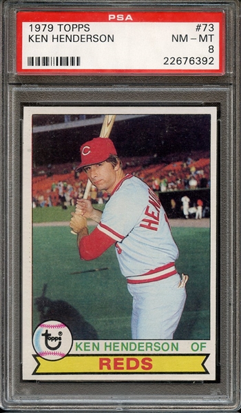 1979 TOPPS 73 KEN HENDERSON PSA NM-MT 8