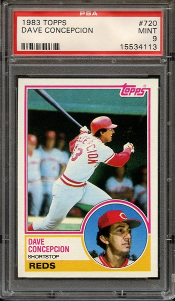 1983 TOPPS 720 DAVE CONCEPCION PSA MINT 9
