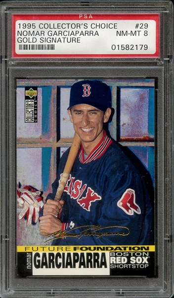 1995 COLLECTOR'S CHOICE 29 NOMAR GARCIAPARRA GOLD SIGNATURE PSA NM-MT 8