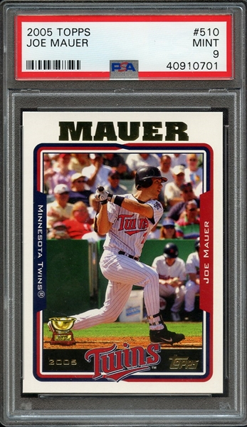 2005 TOPPS 510 JOE MAUER PSA MINT 9