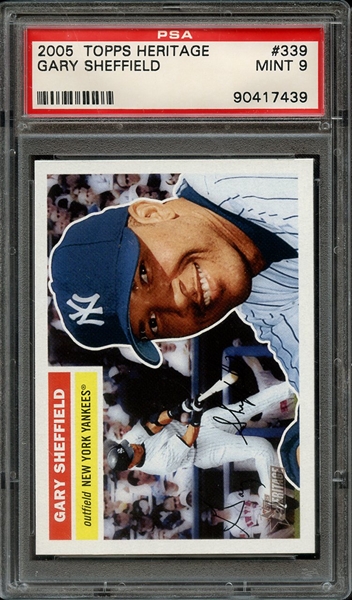 2005 TOPPS HERITAGE 339 GARY SHEFFIELD PSA MINT 9