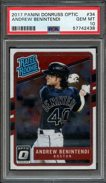 2017 PANINI DONRUSS OPTIC 34 ANDREW BENINTENDI PSA GEM MT 10
