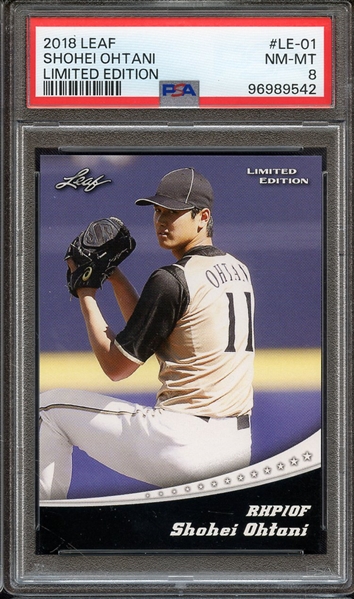 2018 LEAF OHTANI RETAIL LE-01 SHOHEI OHTANI LIMITED EDITION PSA NM-MT 8