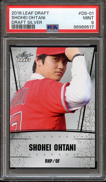 2018 LEAF DRAFT OHTANI DRAFT SILVER DS-01 SHOHEI OHTANI DRAFT SILVER PSA MINT 9