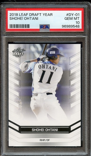 2018 LEAF OHTANI DRAFT YEAR DY-01 SHOHEI OHTANI PSA GEM MT 10