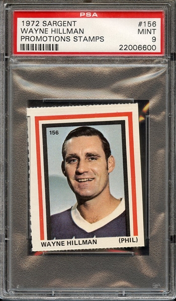 1972 SARGENT PROMOTIONS STAMPS 156 WAYNE HILLMAN PROMOTIONS STAMPS PSA MINT 9