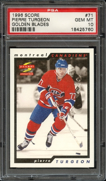 1996 SCORE 71 PIERRE TURGEON GOLDEN BLADES PSA GEM MT 10