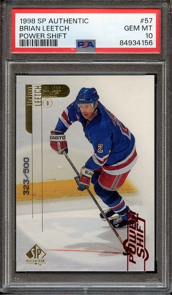 1998 SP AUTHENTIC 57 BRIAN LEETCH POWER SHIFT PSA GEM MT 10
