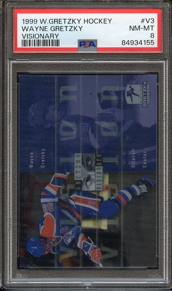 1999 WAYNE GRETZKY HOCKEY VISIONARY V3 WAYNE GRETZKY VISIONARY PSA NM-MT 8