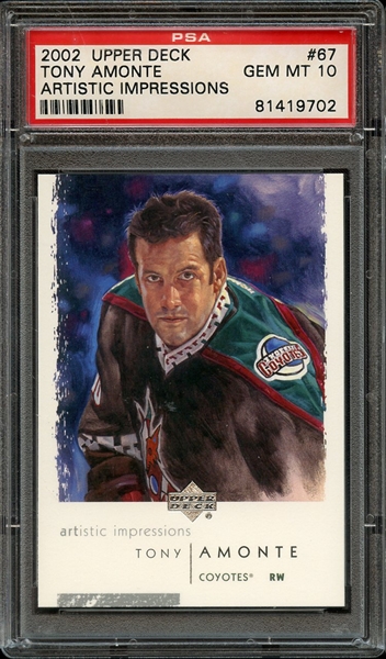 2002 UPPER DECK ARTISTIC IMPRESSIONS 67 TONY AMONTE ARTISTIC IMPRESSIONS PSA GEM MT 10