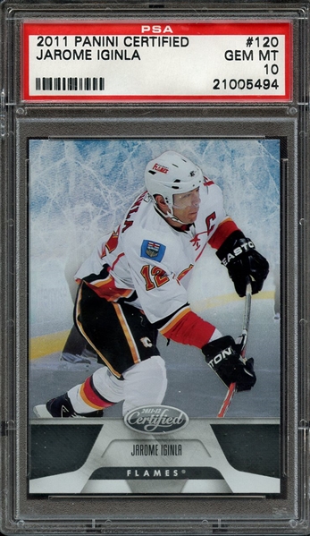 2011 PANINI CERTIFIED 120 JAROME IGINLA PSA GEM MT 10