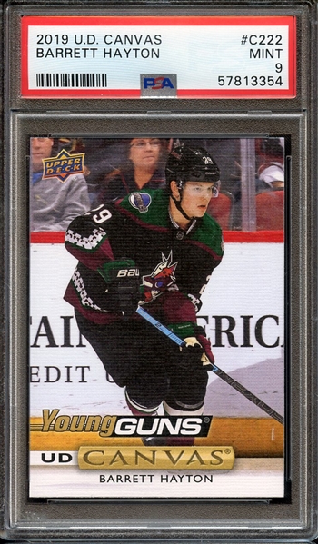 2019 UPPER DECK CANVAS C222 BARRETT HAYTON PSA MINT 9