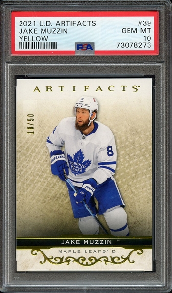 2021 UPPER DECK ARTIFACTS 39 JAKE MUZZIN YELLOW PSA GEM MT 10