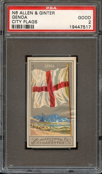 1888 N6 ALLEN & GINTER CITY FLAGS GENOA CITY FLAGS PSA GOOD 2