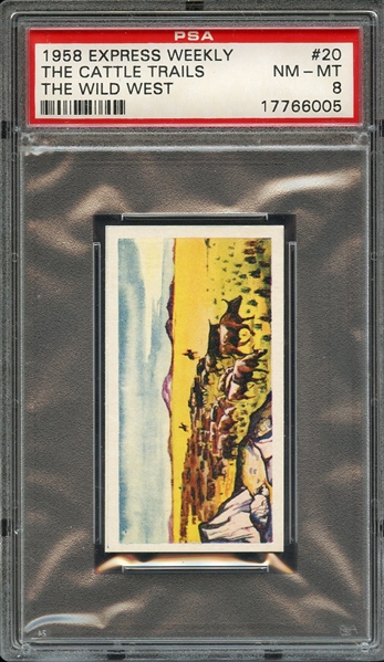 1958 EXPRESS WEEKLY THE WILD WEST 20 THE CATTLE TRAILS THE WILD WEST PSA NM-MT 8