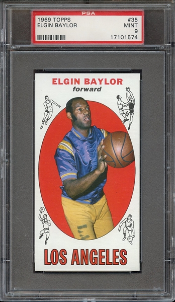 1969 TOPPS 35 ELGIN BAYLOR PSA MINT 9