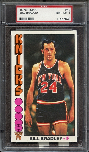 1976 TOPPS 43 BILL BRADLEY PSA NM-MT 8