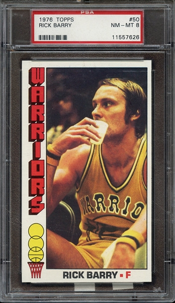 1976 TOPPS 50 RICK BARRY PSA NM-MT 8