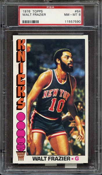 1976 TOPPS 64 WALT FRAZIER PSA NM-MT 8