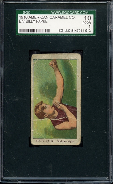 1910 AMERICAN CARAMEL CO E77 BILLY PAPKE SGC POOR 10 / 1