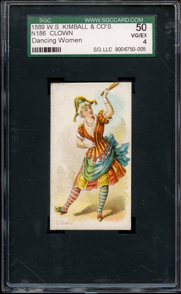 1889 WS KIMBALL & CO'S N186 DANCING WOMEN CLOWN SGC VG/EX 50 / 4