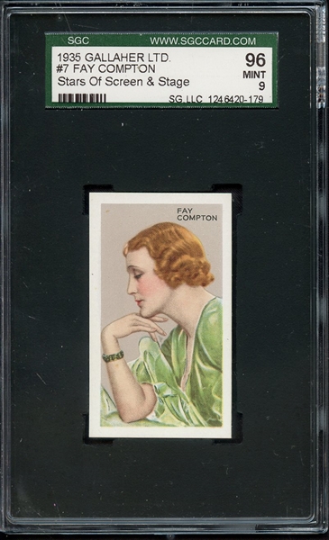 1935 GALLAHER LTD STARS OF SCREEN & STAGE 7 FAY COMPTON SGC MINT 96 / 9