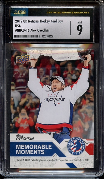 2019 UD NATIONAL HOCKEY CARD DAY USA NHCD 16 ALEX OVECHKIN CSG MINT 9