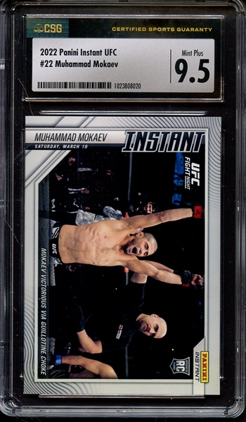 2022 PANINI INSTANT UFC 22 MUHAMMAD MOKAEV CSG MINT+ 9.5