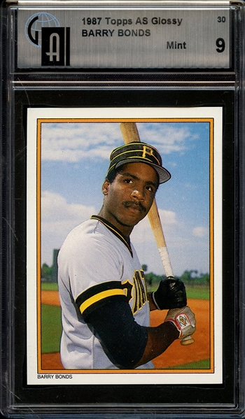 1987 TOPPS AS GLOSSY 30 BARRY BONDS GAI MINT 9