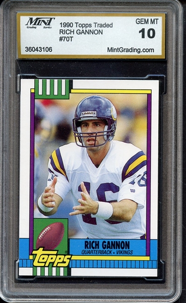 1990 TOPPS TRADED 70T RICH GANNON MGS 10