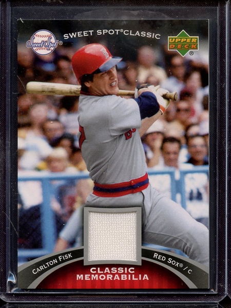 2007 UPPER DECK SWEET SPOT CLASSIC CARLTON FISK GAME USED JERSEY