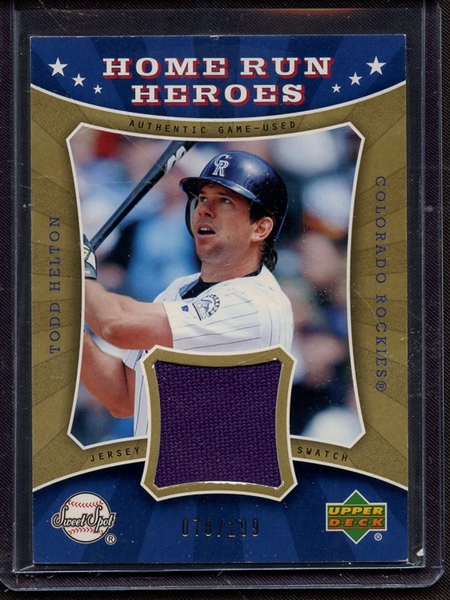 2004 UPPER DECK SWEET SPOT TODD HELTON GAME USED JERSEY 078/199