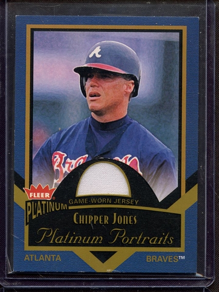 2003 FLEER PLATINUM CHIPPER JONES GAME USED JERSEY