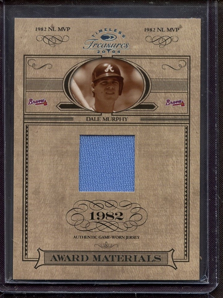 2004 DONRUSS TIMELESS TREASURES DALE MURPHY GAME USED JERSEY 64/82