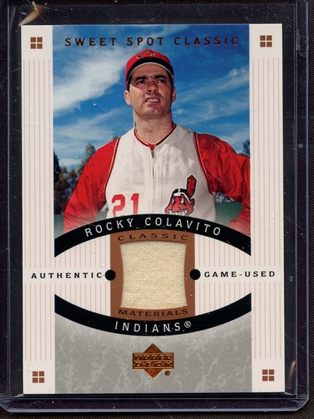 2005 UPPER DECK SWEET SPOT CLASSIC ROCKY COLAVITO GAME USED JERSEY