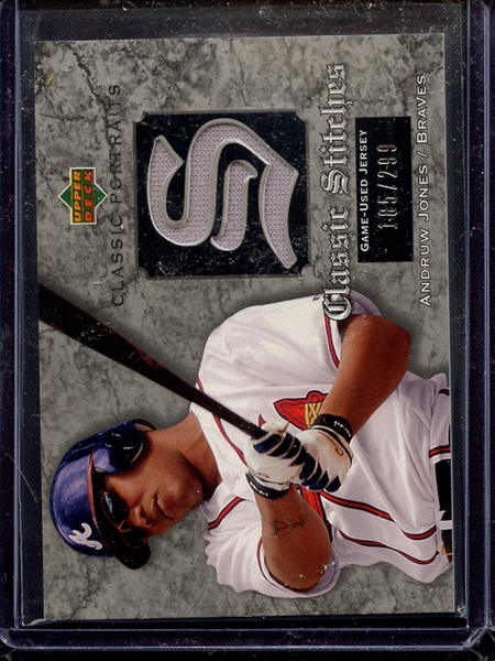 2003 UPPER DECK CLASSIC PORTRAITS ANDRUW JONES GAME USED JERSEY 185/299