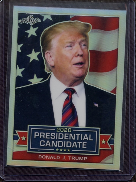 2019 LEAF 2020 PRESIDENTIAL CANDIDATE PRISMATIC SILVER DONALD J TRUMP