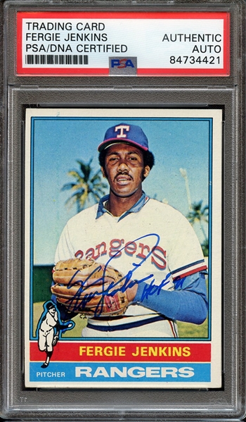 1976 TOPPS 250 SIGNED FERGIE JENKINS HOF 91 PSA/DNA AUTO AUTHENTIC