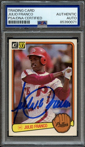 1983 DONRUSS 525 JULIO FRANCO PSA/DNA AUTO AUTHENTIC