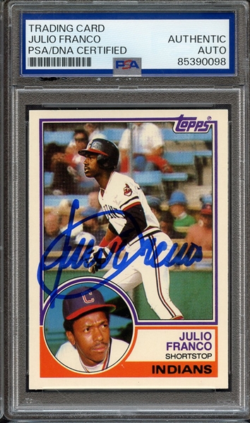 1983 TOPPS TRADED 34T SIGNED JULIO FRANCO PSA/DNA AUTO AUTHENTIC