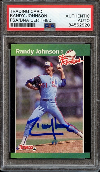 1989 DONRUSS ROOKIES 43 SIGNED RANDY JOHNSON PSA/DNA AUTO AUTHENTIC