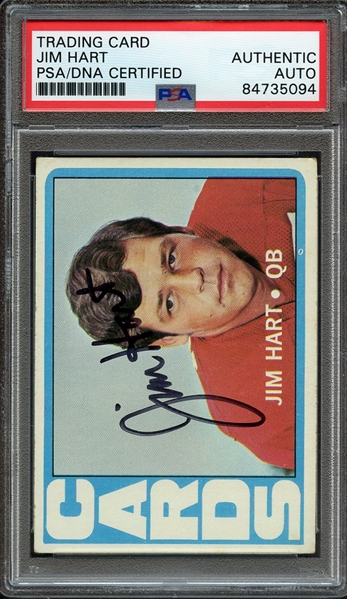 1972 TOPPS 88 SIGNED JIM HART PSA/DNA AUTO AUTHENTIC