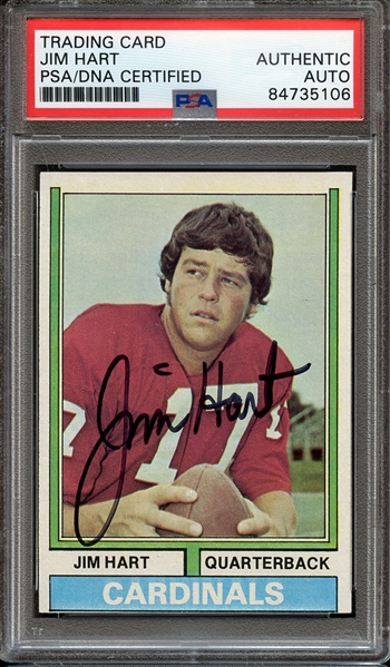 1974 TOPPS 395 SIGNED JIM HART PSA/DNA AUTO AUTHENTIC