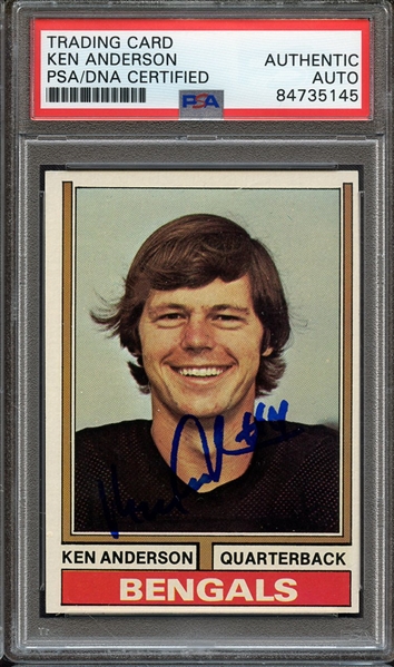 1974 TOPPS 401 SIGNED KEN ANDERSON PSA/DNA AUTO AUTHENTIC