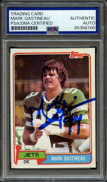 1981 TOPPS 342 SIGNED MARK GASTINEAU PSA/DNA AUTO AUTHENTIC