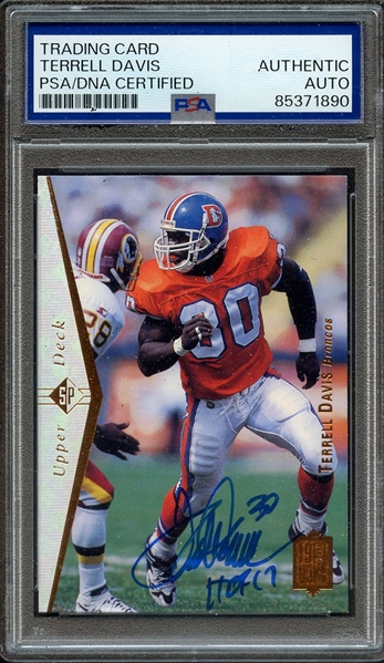 1995 SP 130 SIGNED TERRELL DAVIS HOF 17 PSA/DNA AUTO AUTHENTIC