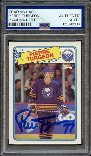 1988 TOPPS 194 SIGNED PIERRE TURGEON PSA/DNA AUTO AUTHENTIC