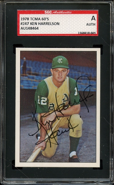 1978 TCMA 60'S 247 SIGNED KEN HARRELSON SGC AUTHENTIC