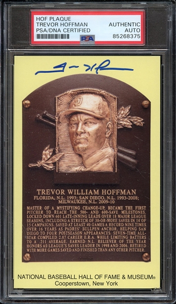 TREVOR HOFFMAN SIGNED HOF POSTCARD PSA/DNA AUTO AUTHENTIC