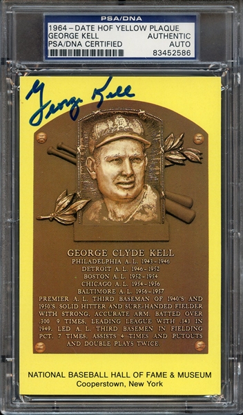 GEORGE KELL SIGNED HOF POSTCARD PSA/DNA AUTO AUTHENTIC
